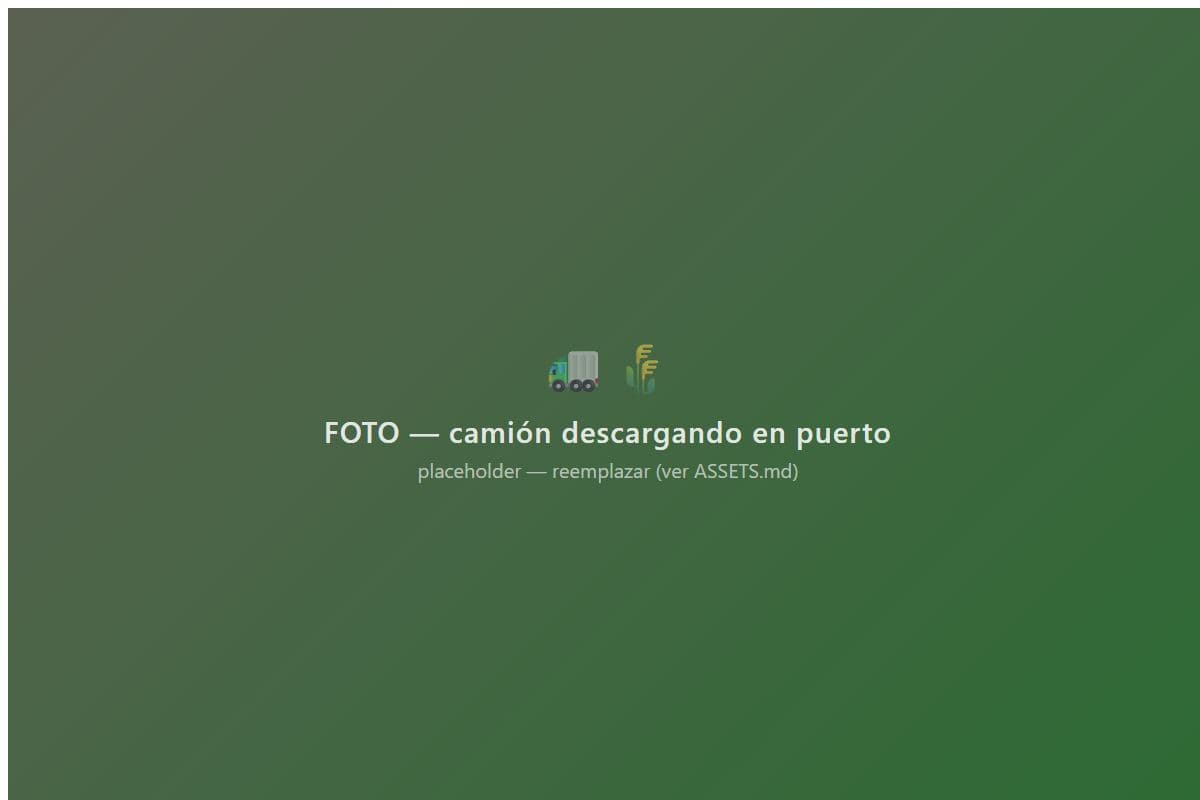 Camión descargando en puerto