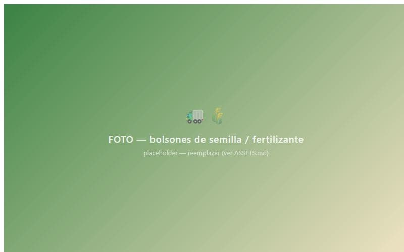 Bolsones de semilla y fertilizante